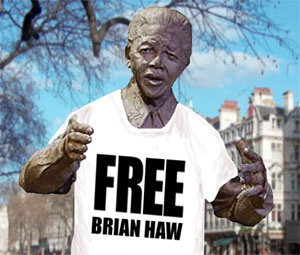 Police dismantle SchNEWS's tatty army marquee at the Smash EDO Action Camp, August 2007