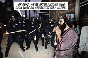 Police over the top at RNC, St Pauls, Minnesota