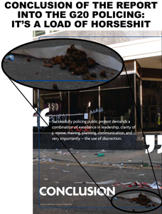 It's a load of horseshit - a conclusion to the G20 Policing report