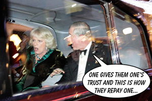 Charles and Camillas Rolls Royce gets attacked during protests