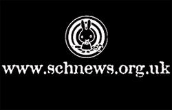 SchNEWS T-Shirt back - Newbury Reunion Crane